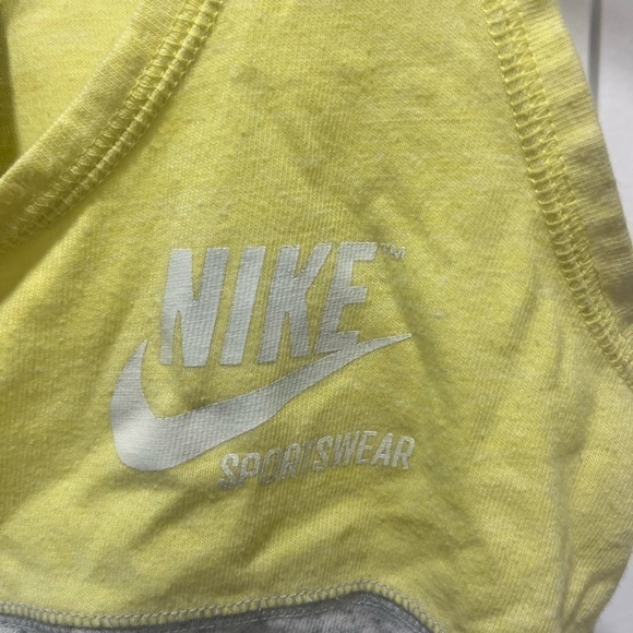Nike Tank Top Womens Small  Gray & Yellow Sleeveless Cropped - Picture 3 of 3